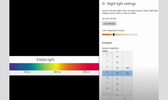 Night light in Windows 10 Warm up your display